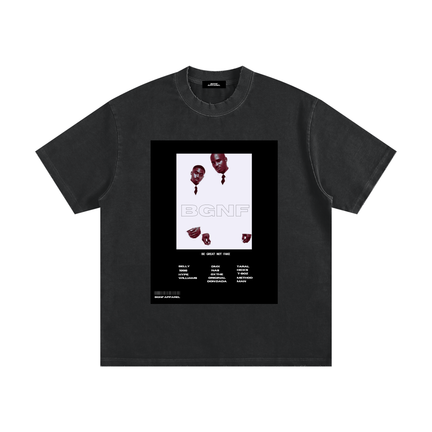 BGNF Unisex Heavyweight Vintage Washed Frayed T-Shirt