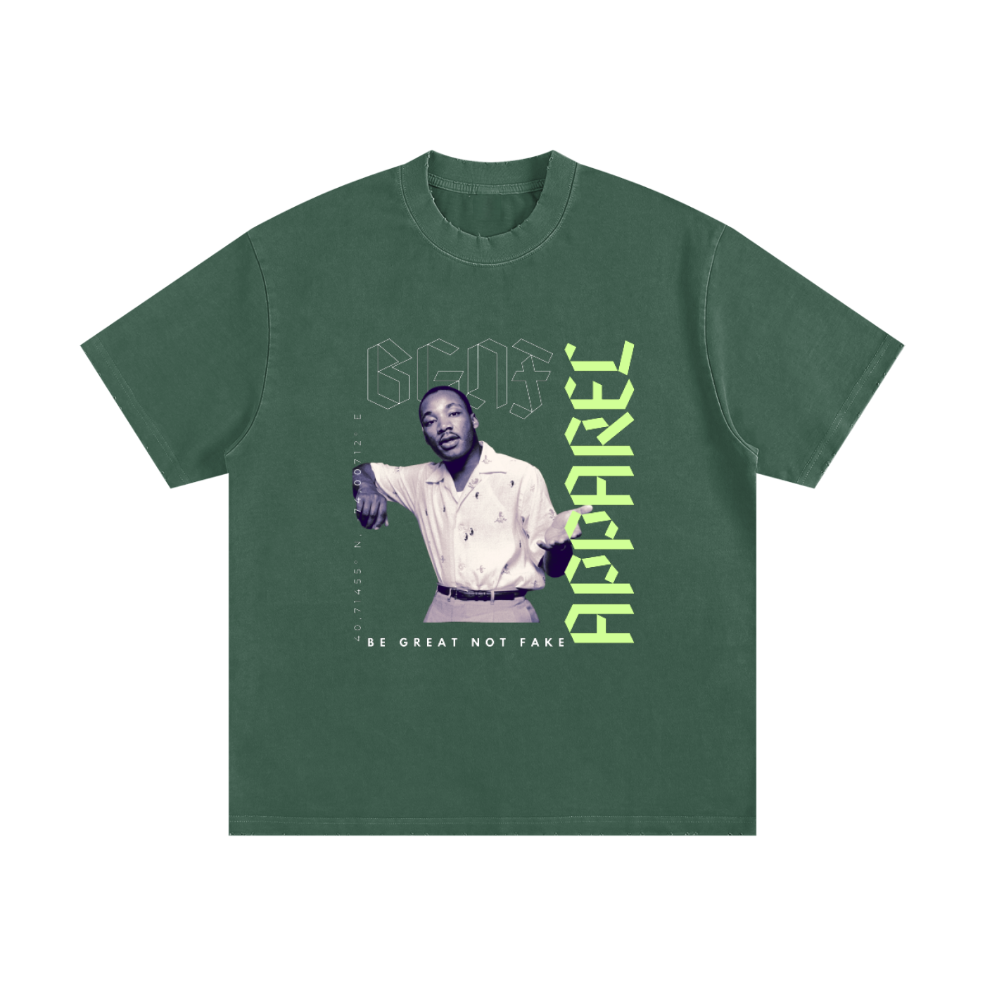 Unisex Heavyweight BGNF MLK Vintage Washed Frayed T-Shirt