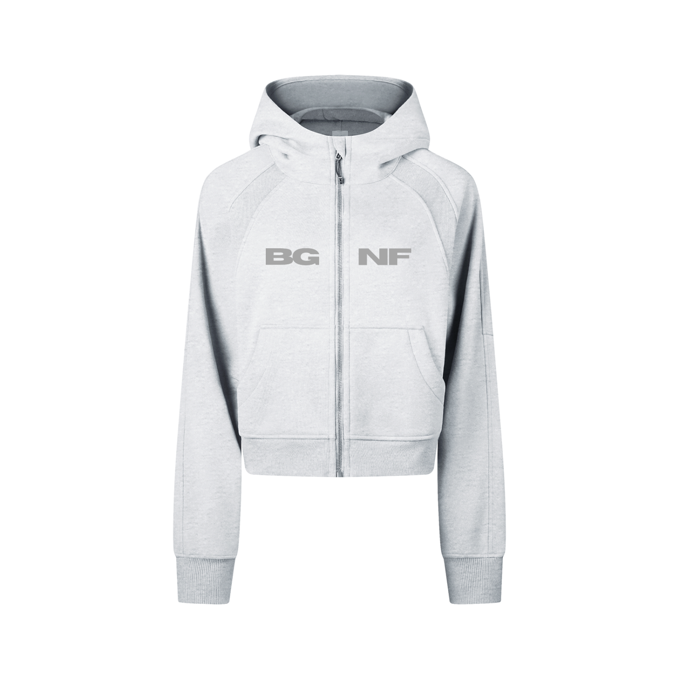 Women’s Cropped Zip Through BGNF Sporty, Gym, Casual Hoodie