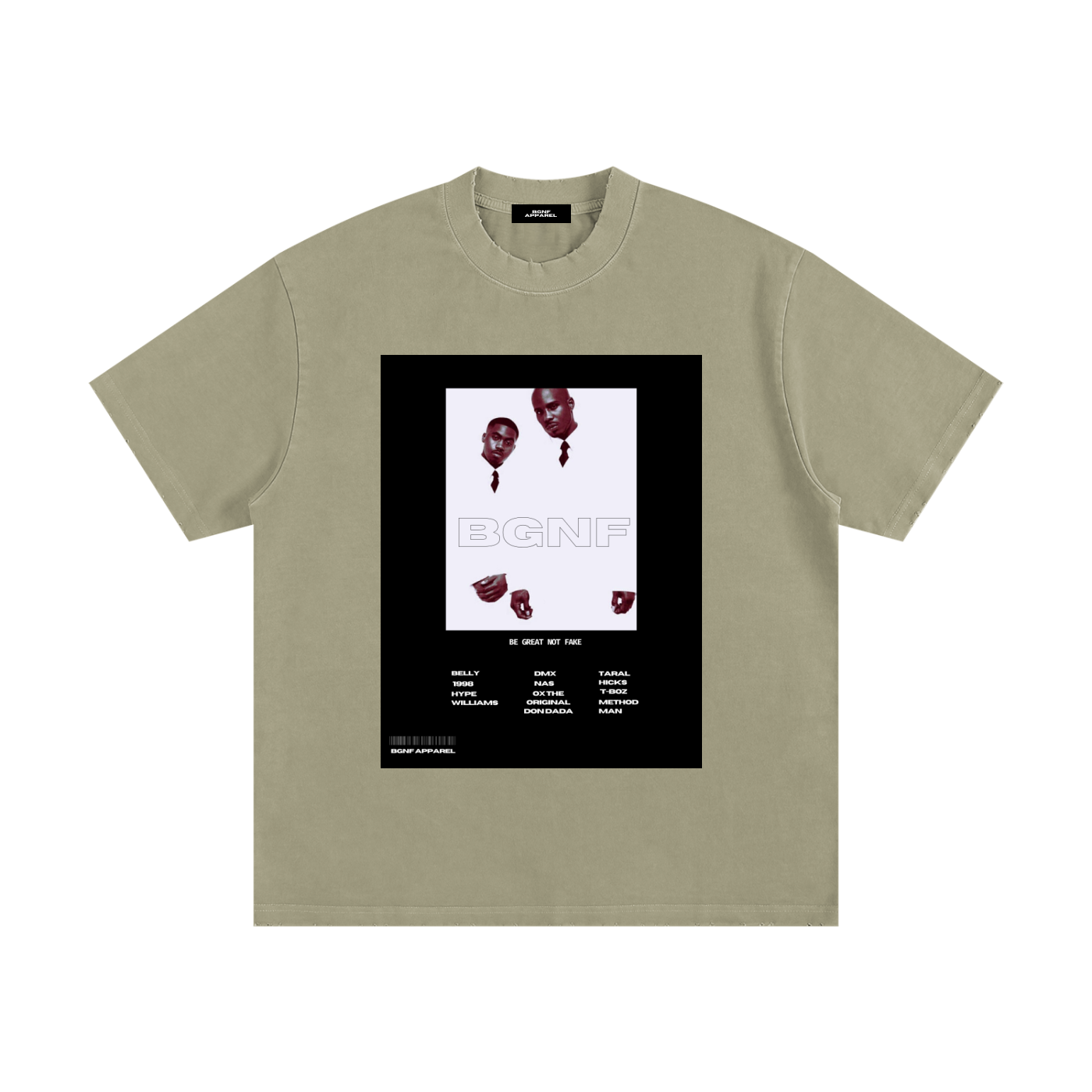 BGNF Unisex Heavyweight Vintage Washed Frayed T-Shirt