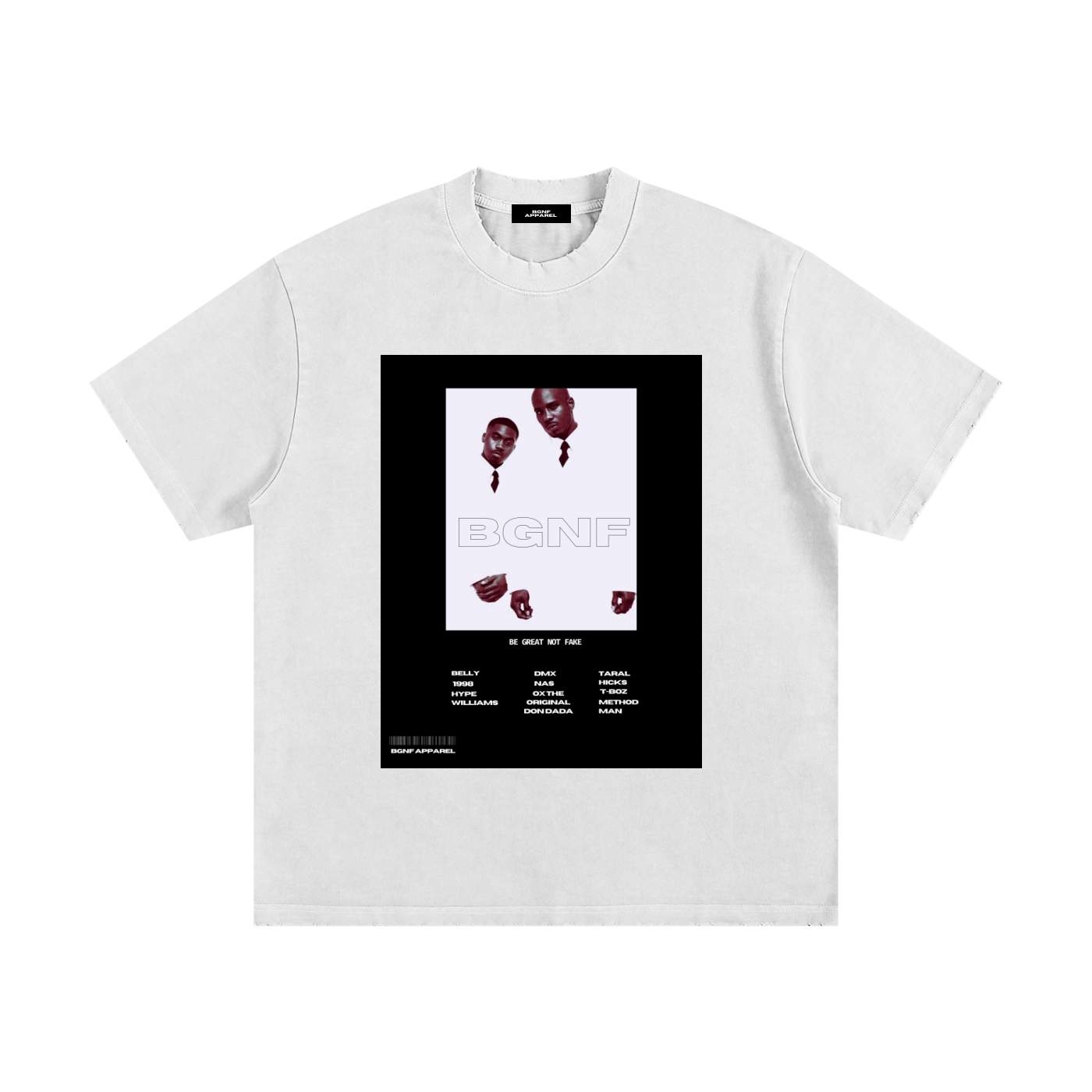 BGNF Unisex Heavyweight Vintage Washed Frayed T-Shirt