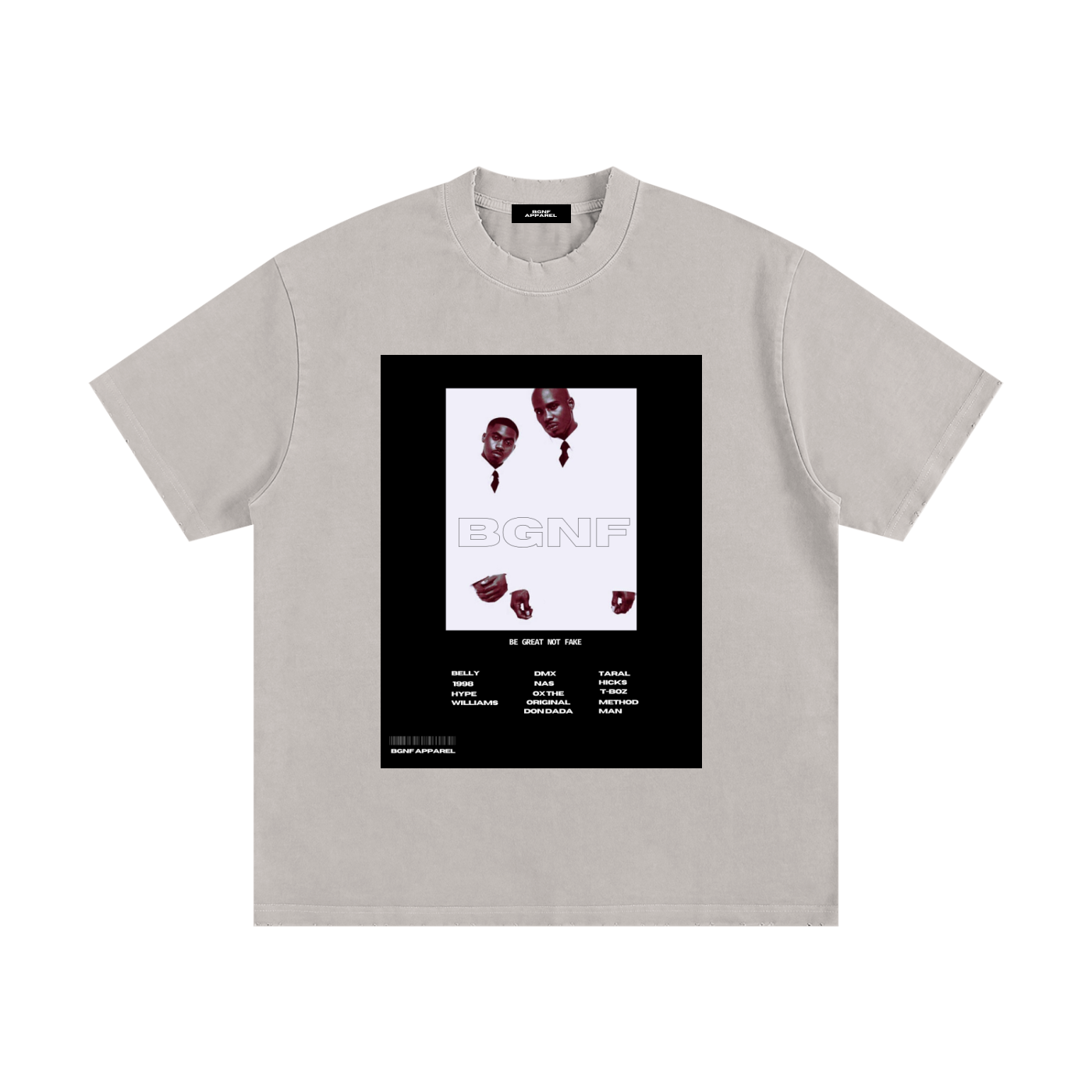 BGNF Unisex Heavyweight Vintage Washed Frayed T-Shirt