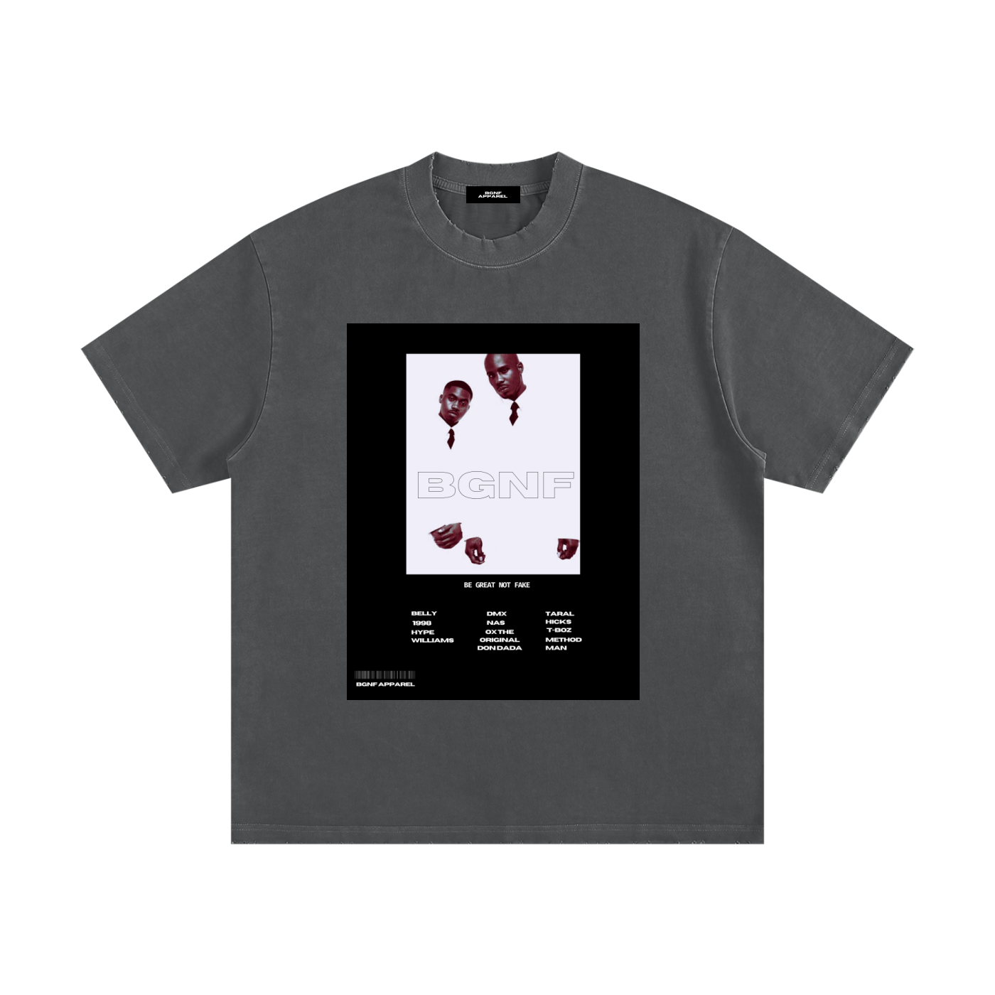 BGNF Unisex Heavyweight Vintage Washed Frayed T-Shirt